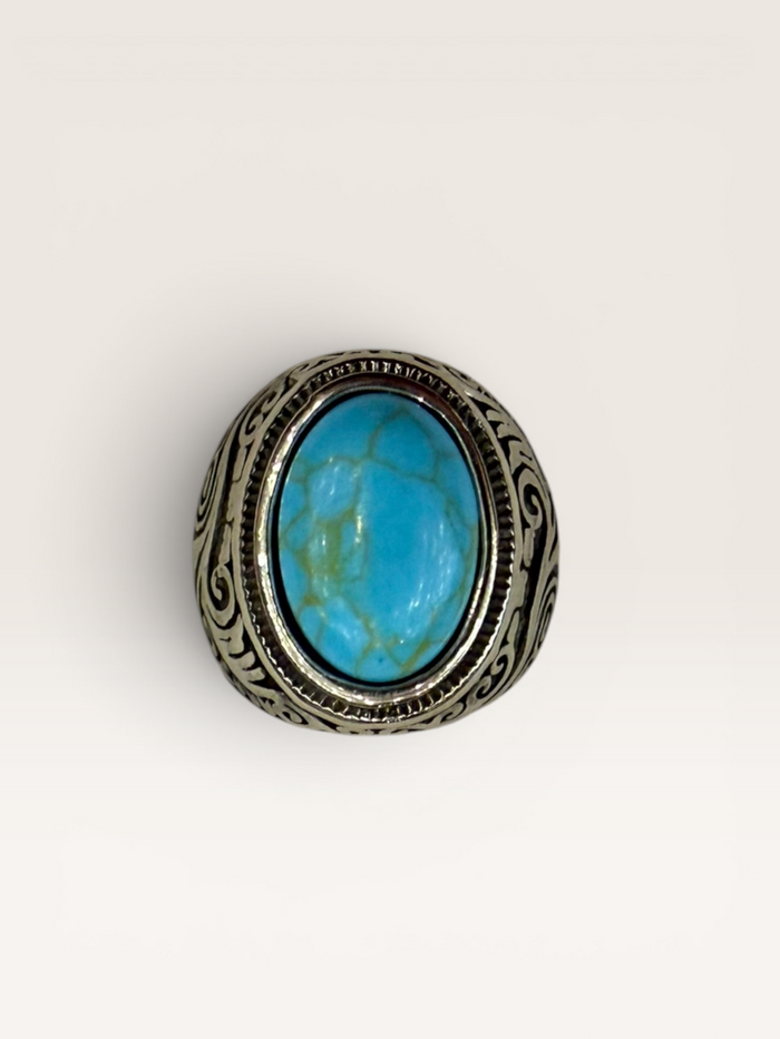 Turquoise Western Biker Ring