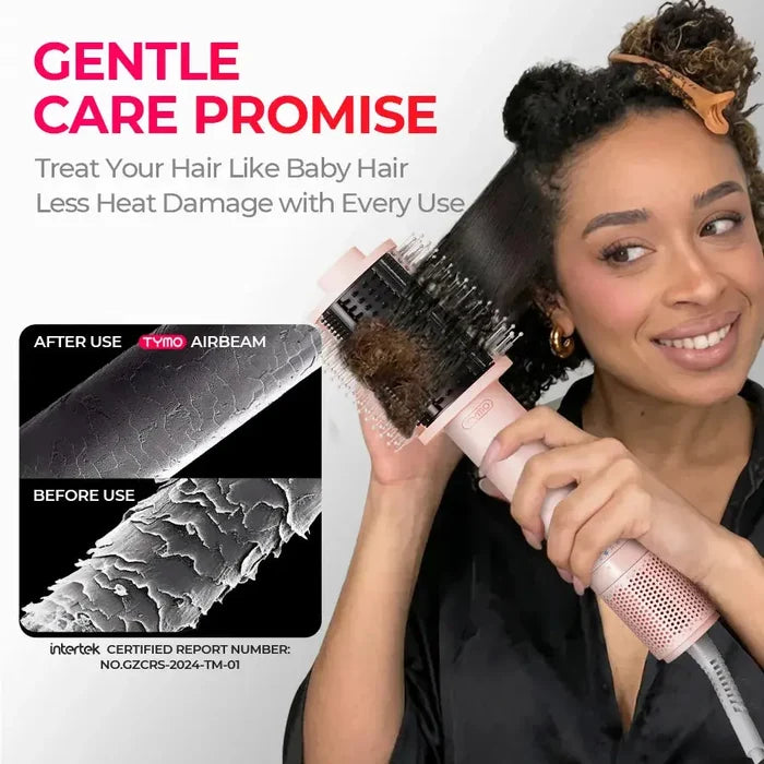 TYMO AIRBEAM PINK top rated hair dryer brush with less heat damage for every use