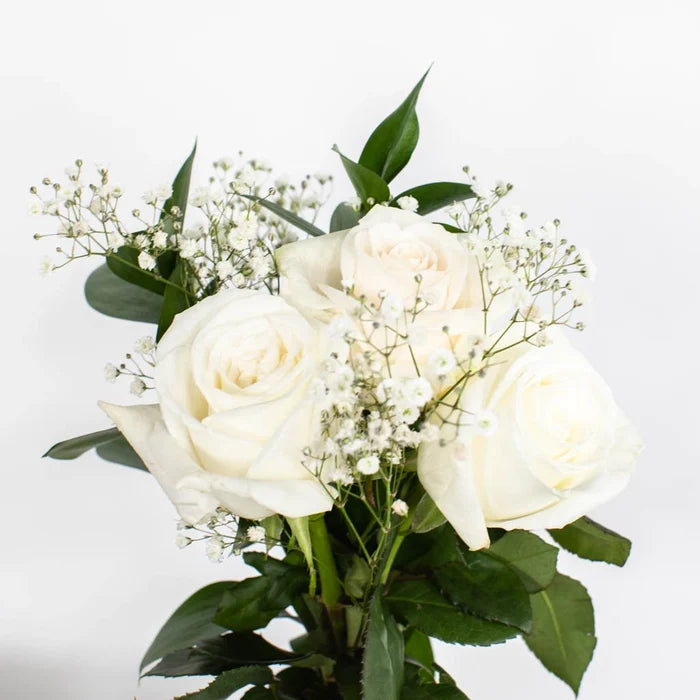 Fundraiser White Flowers Bunch in Hand