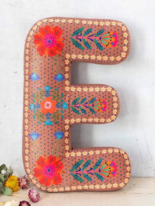 Velvet Initial Pillow - E-view 1