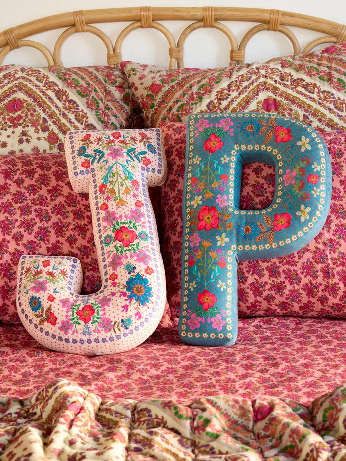 Velvet Initial Pillow - F-view 2
