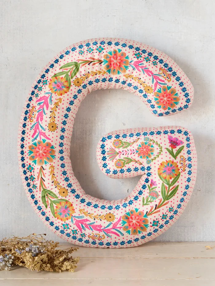 Velvet Initial Pillow - G-view 1