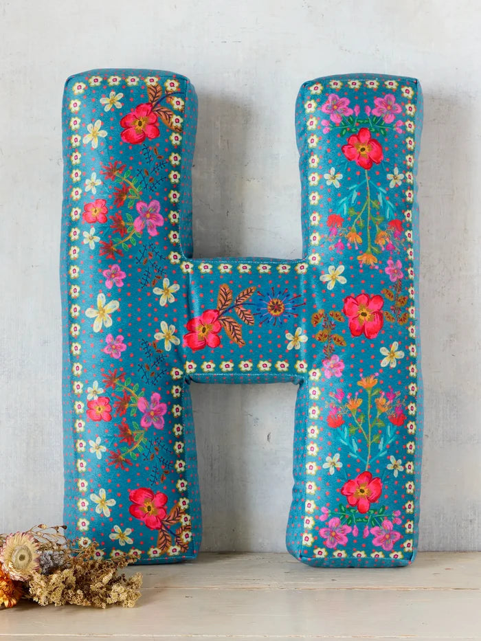 Velvet Initial Pillow - H-view 1
