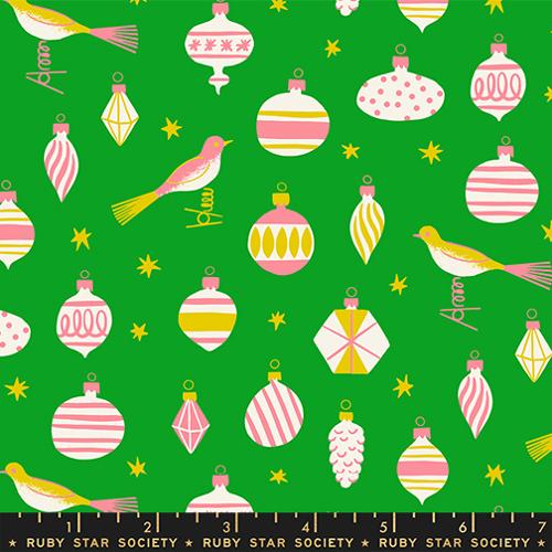 Verdant- Baubles- Merry Happy Fat Quarter