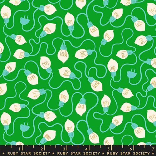 Verdant- Light Bulbs- Merry Happy Fat Quarter