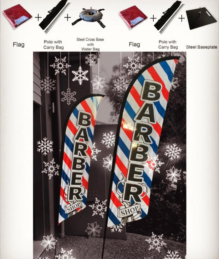 VIKING BARBER FLAG/POLE 3M