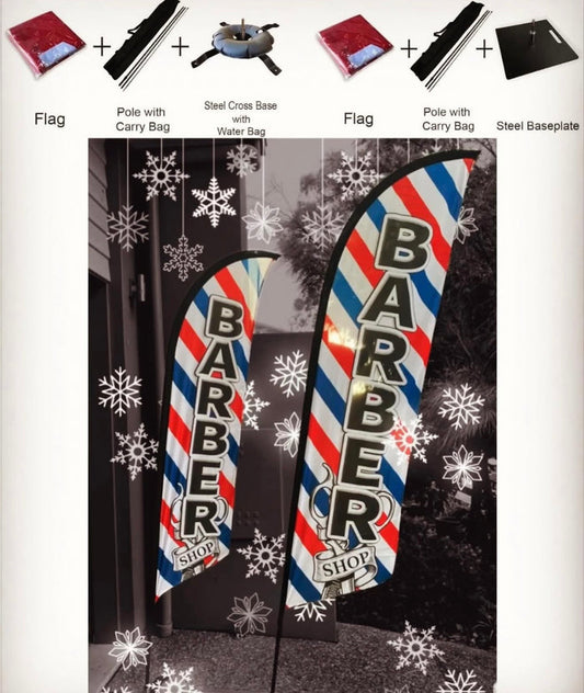 VIKING BARBER FLAG/POLE 3M