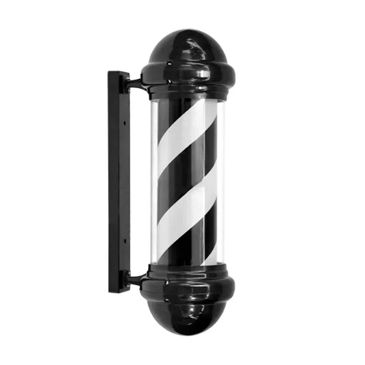 VIKING BARBER POLE BLACK 1 LINE & 2 LIGHTS 68CM X 26CM X 20CM