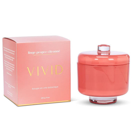 VIVID Citrus White Linen Candle in Pedestal Jar