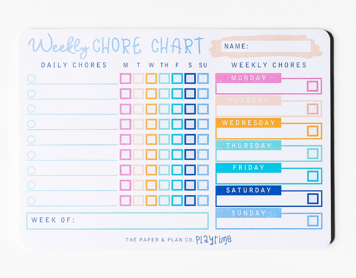 Weekly Chore Chart Playtime Pad®