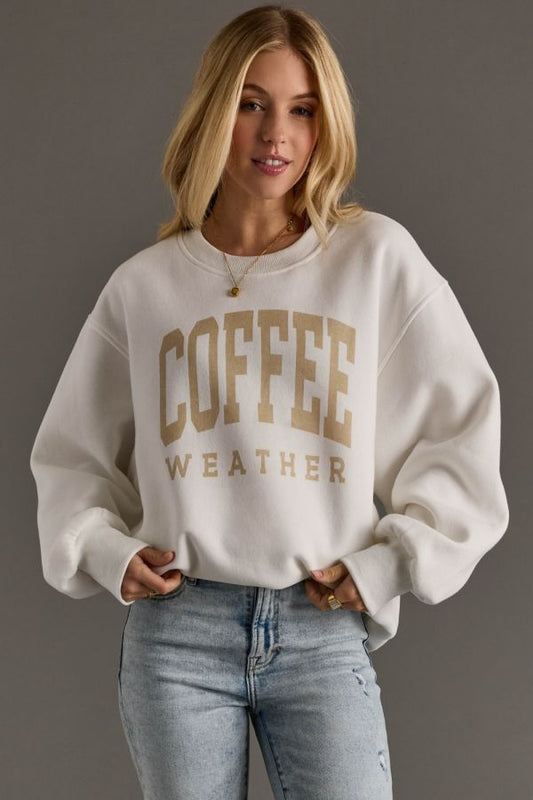 White Coffee Weather Sweatshirt