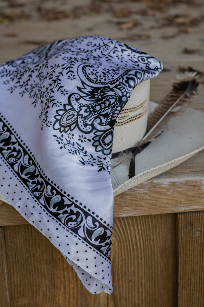 White Paisley Wild Rag