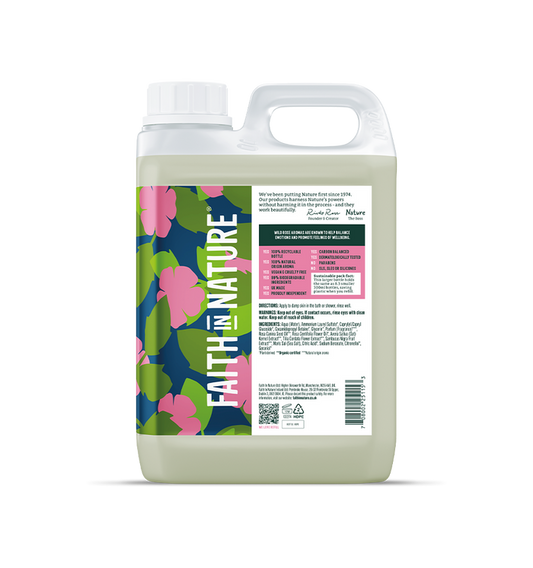 Faith In Nature Wild Rose Shower Gel 2.5L Refill