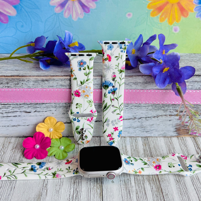 Wildflower's  Print Silicone Band For Apple Watch