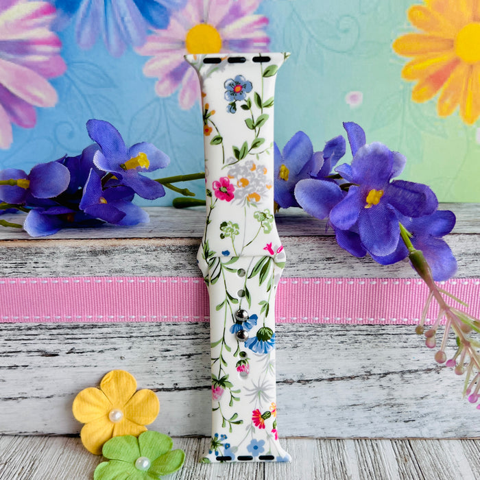 Wildflower's  Print Silicone Band For Apple Watch