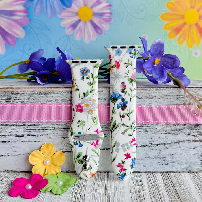 Wildflower's  Print Silicone Band For Apple Watch