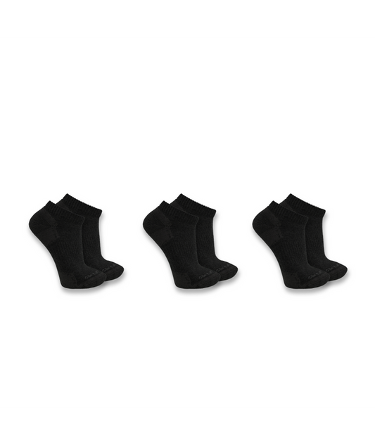 Women's Midweight Cotton Blend Low Cut Sock 3 Pack BLK-Black | Carhartt SL2623W