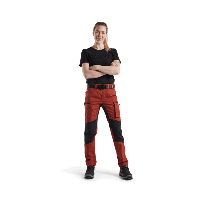 Women'S Service Stretch Pants - 5999-Burned Red/Black | Blaklader 71531845
