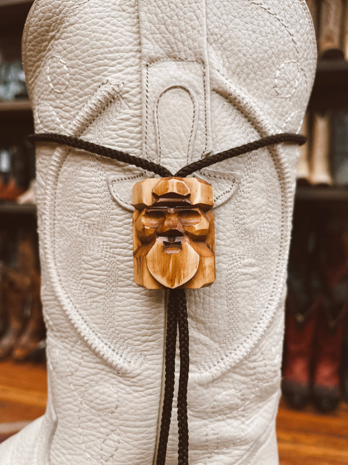 Wooden Face Bolo Tie