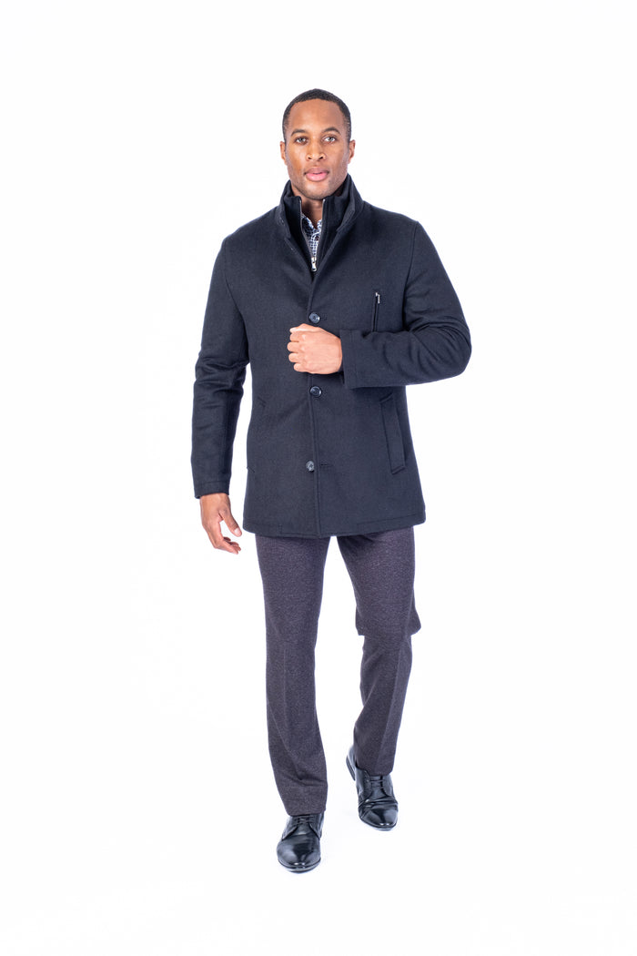 Wool & Cashmere Car Coat - Black