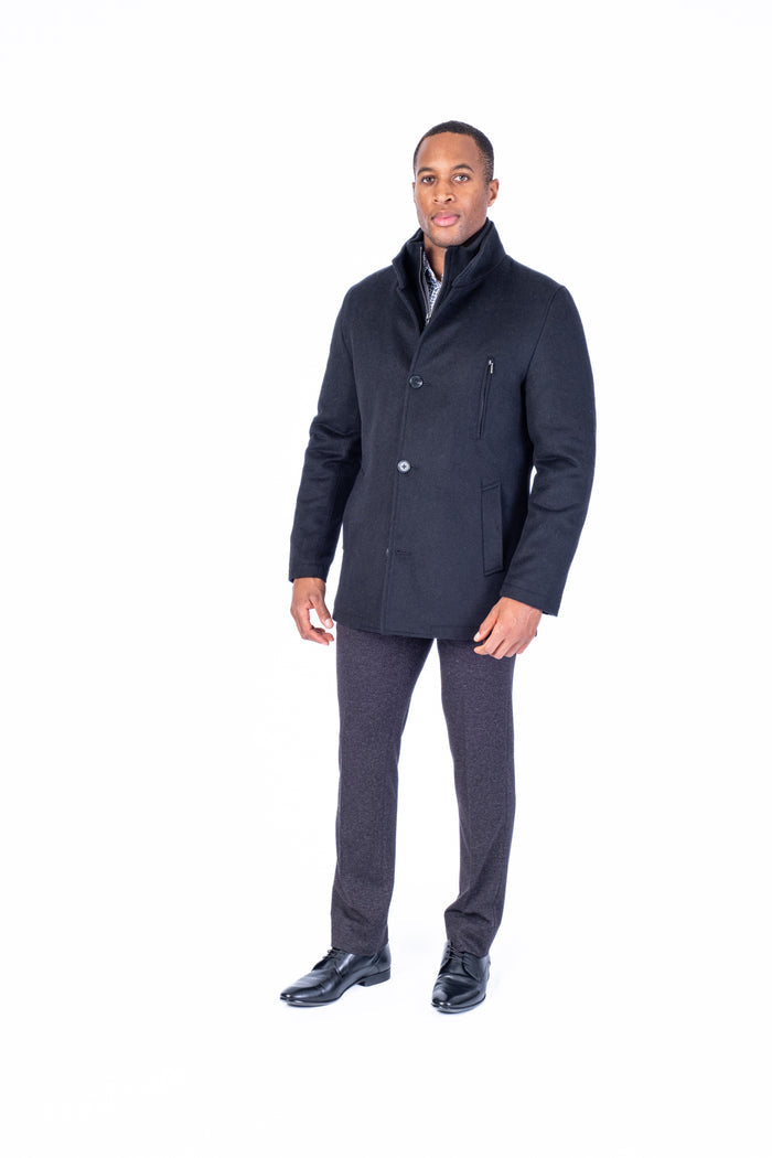 Wool & Cashmere Car Coat - Black