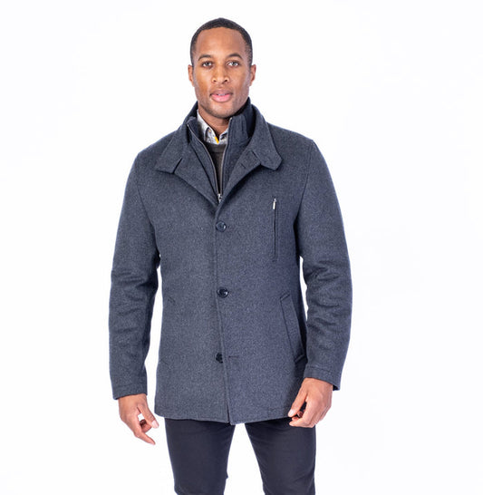 Wool & Cashmere Car Coat - Charcoal