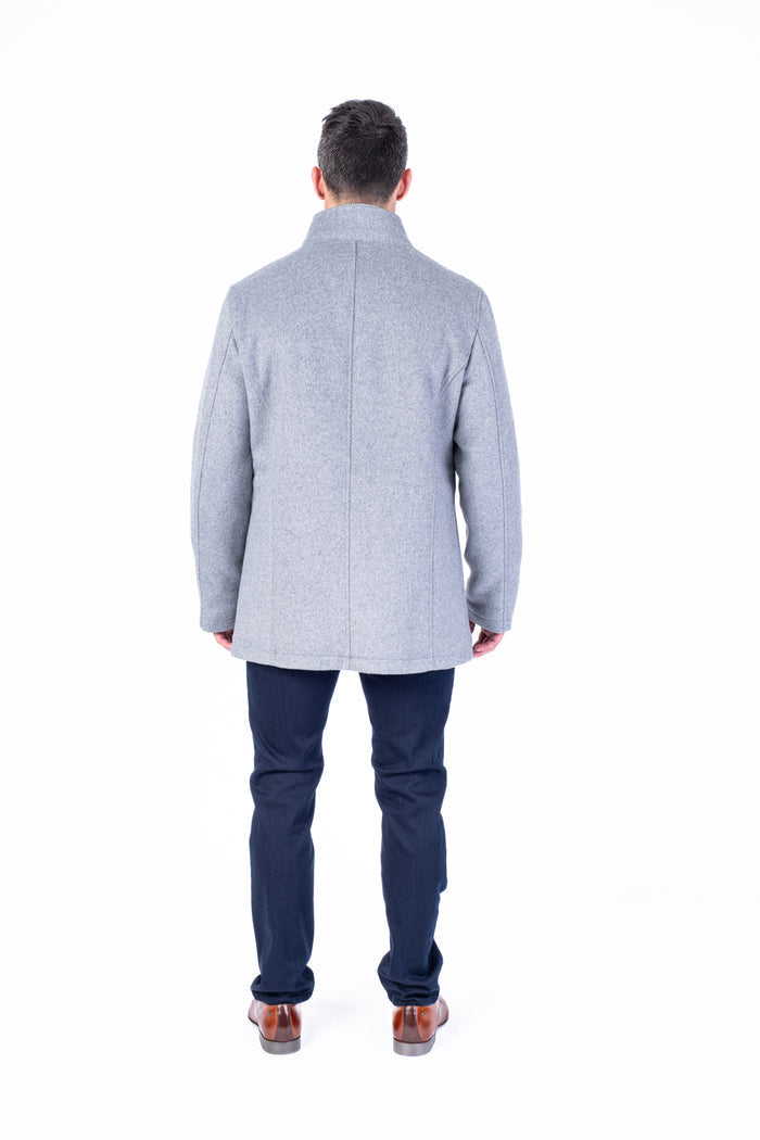 Wool & Cashmere Car Coat - Silver