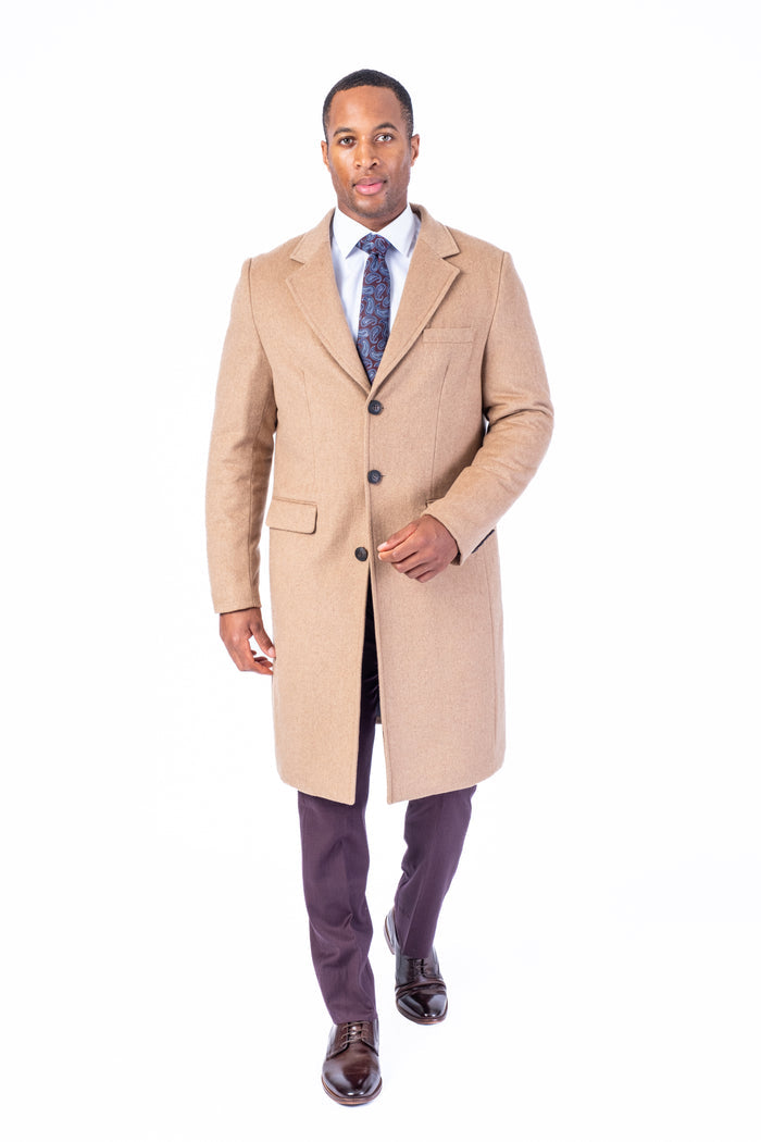 Wool & Cashmere Full Length Topcoat - Camel