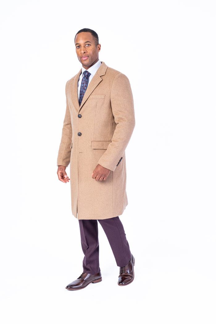 Wool & Cashmere Full Length Topcoat - Camel
