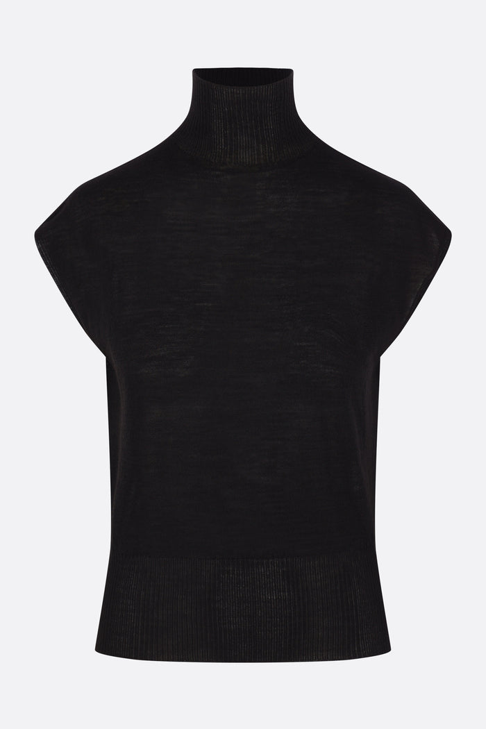 wool sleeveless turtleneck