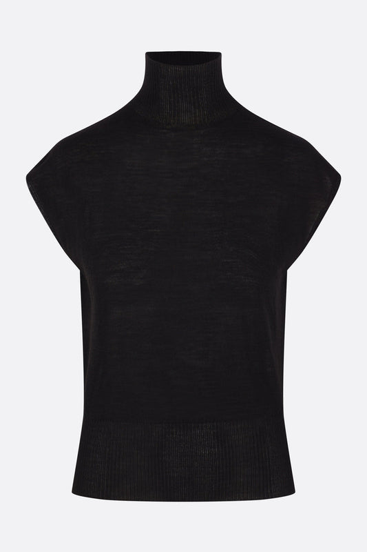 wool sleeveless turtleneck