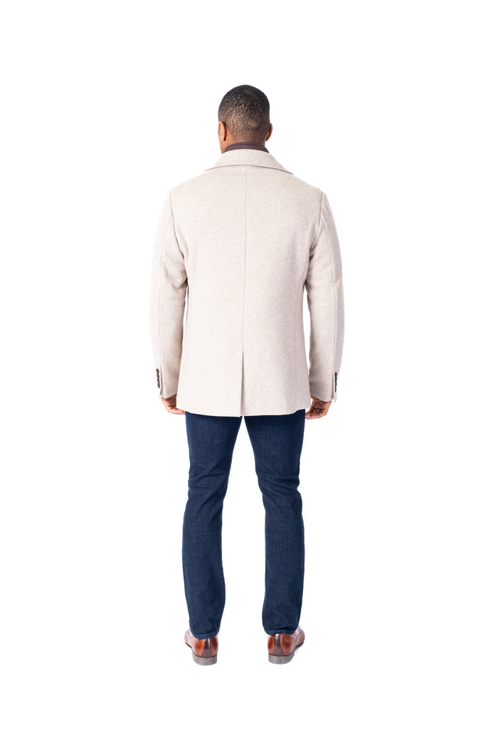 Wool / Stretch Zipout Peacoat - Oatmeal
