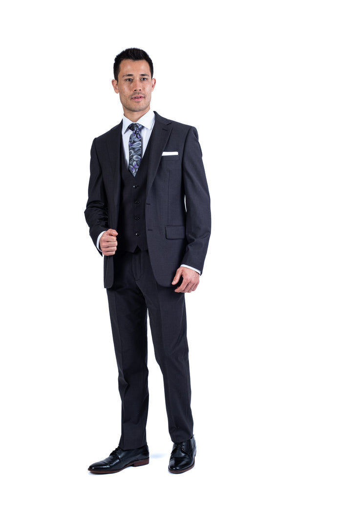 Wool/Stretch Separates Vest - Charcoal
